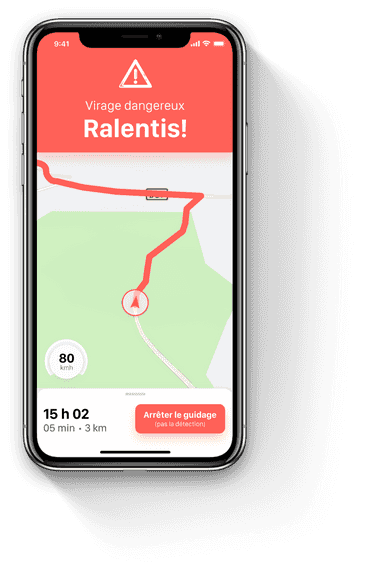 écran du GPS de l'application liberty rider